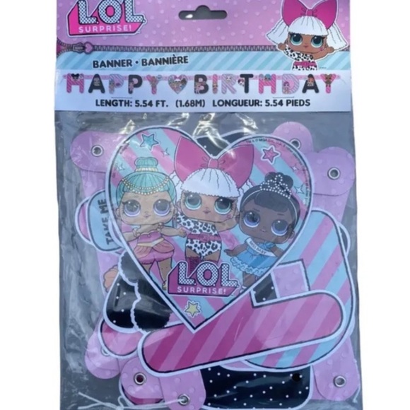 L.O.L Surprise! Happy Birthday Party Decorations Girls Banners & Popper Lot - Picture 3 of 4
